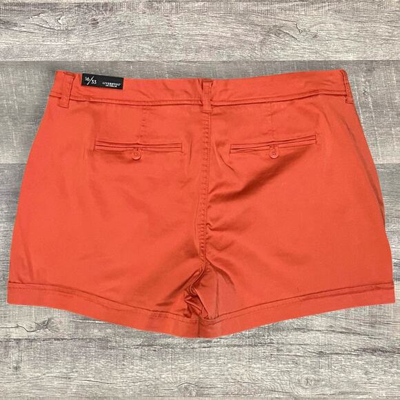 Liverpool Los Angeles Johnny Chino Short NEW Women 16/33 (37X3.5) Orange Stretch - Picture 4 of 8